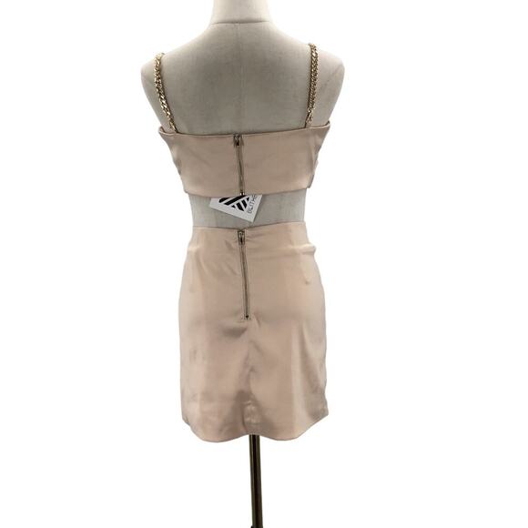 BLITHE SZ L Champagne Cream Sleeveless Chain Strap Pleated 2 Piece Set NWT B79 - Picture 2 of 8